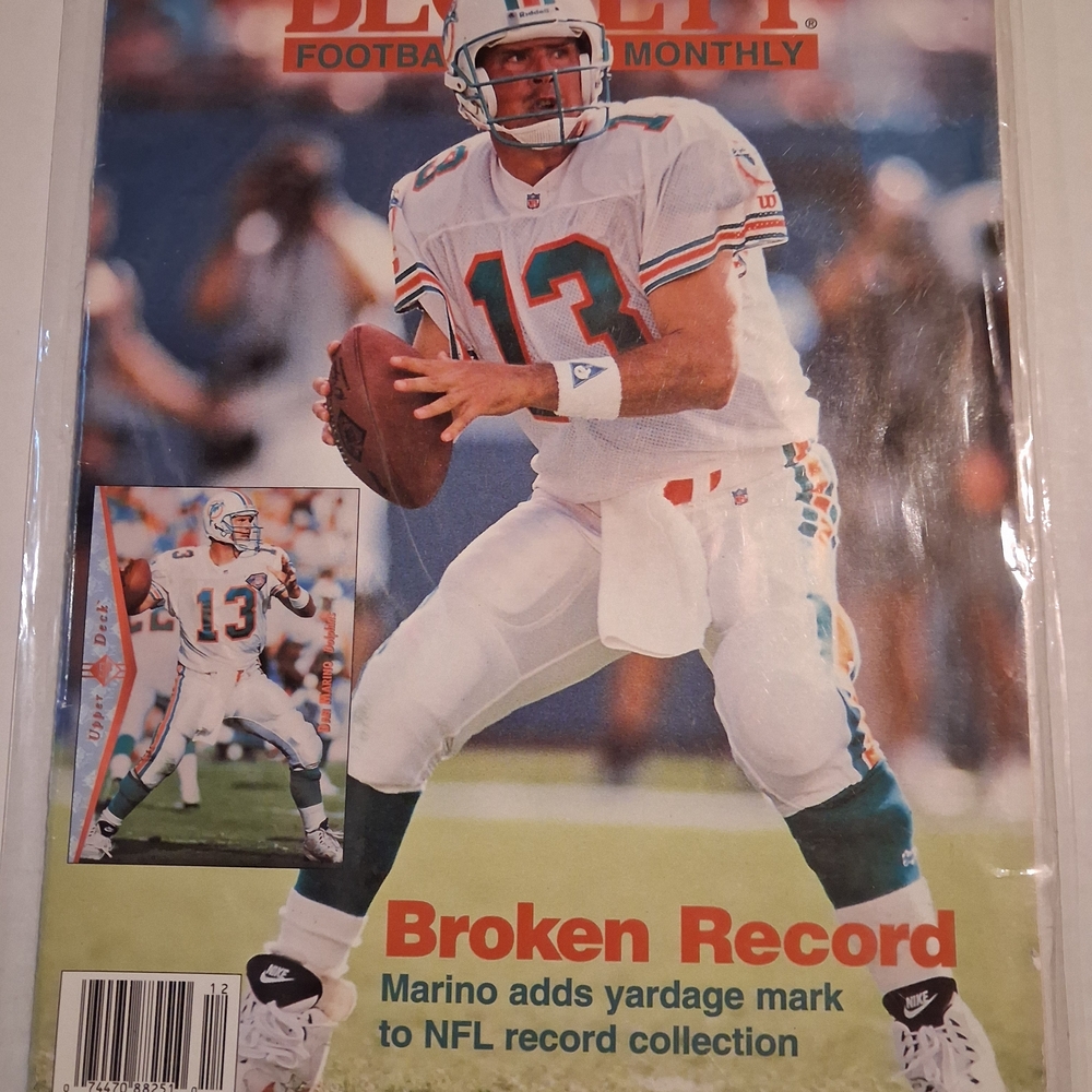 Dan Marino Miami Dolphins Football Magazine Cover - White & Teal